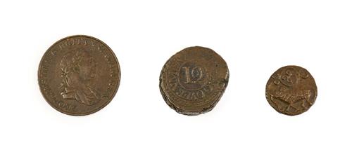 Lot 2018 - 3 x Copper Coins Depicting Elephants consisting of: Ceylon, George III, 1815 two stivers. Obv:...