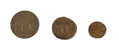 Lot 2018 - 3 x Copper Coins Depicting Elephants consisting of: Ceylon, George III, 1815 two stivers. Obv:...