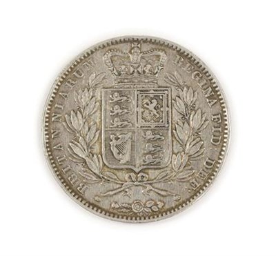 Lot 2020 - Victoria Young Head Crown 1845 VIII, cinquefoil stops, obv. light contact marks/hairlines & a...