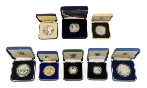 Lot 2024 - 4 x Commemorative Silver Proof Crowns comprising: 1980 'Queen Mother's 80th Birthday,'  1990 'Queen