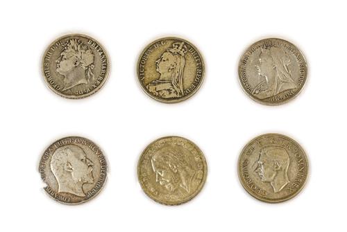Lot 2032 - 6 x Silver Crowns comprising: George IV 1821 SECUNDO, hairlines & light scratches VG (obv. slightly