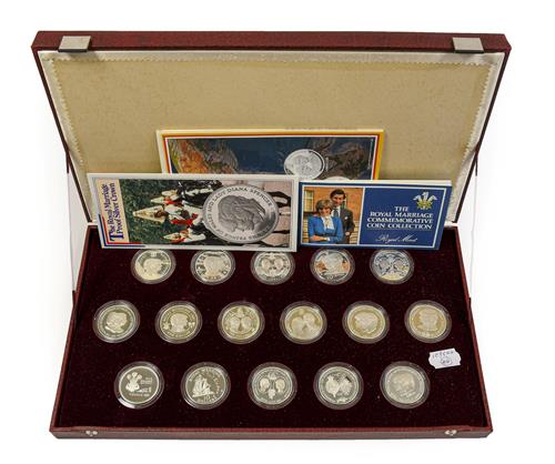 Lot 2038 - 'The Royal Marriage Commemorative Coin Collection,' a complete set of 16 x sterling silver...