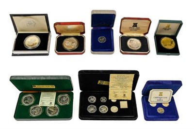 Lot 2039 - Isle of Man, a Collection of  Sterling Silver Coins comprising:  a 7-coin BU set  1978...