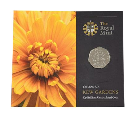 Lot 2043 - Elizabeth II, 2009 ''Kew Gardens'' Brilliant Uncirculated Fifty Pence. Obv: Fourth portrait of...