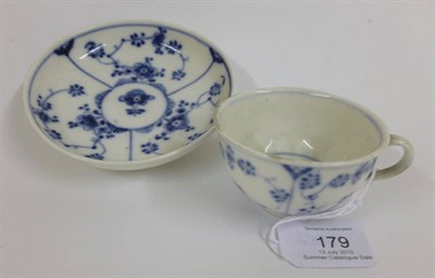 Lot 179 - A Höchst Porcelain Teacup and Saucer, circa 1780, painted in underglaze blue with the...