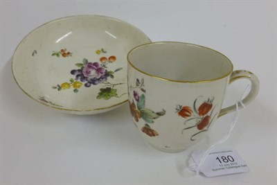 Lot 180 - A Frankenthal Porcelain Coffee Cup and Saucer, circa 1775, painted in colours with sprays of...