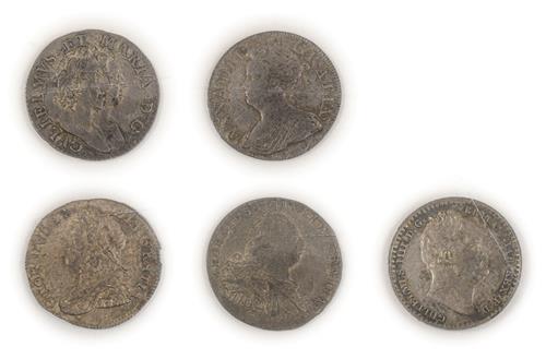 Lot 2067 5 x Early Maundy Coins comprising William