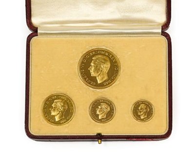 Lot 2071 - George VI, Gold Proof Set 1937 comprising £5, £2, sovereign & half sovereign; as struck, in Royal