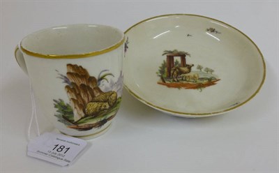 Lot 181 - A German Porcelain Coffee Cup and Saucer, circa 1790, painted with landscape vignettes and...