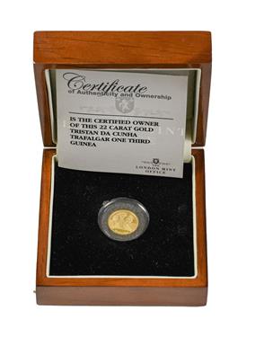 Lot 2089 - Tristan Da Cunha, Gold Proof One Third Guinea 2008, commemorating the 250th anniversary of the...