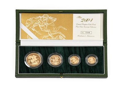 Lot 2103 - Elizabeth II, 4-Coin Gold Proof Sovereign Collection 2004, comprising: Quintuple sovereign,...