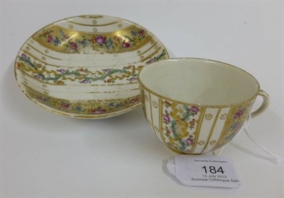 Lot 184 - A Frankenthal Porcelain Teacup and Saucer, circa 1775, painted in colours and gilt with bands...
