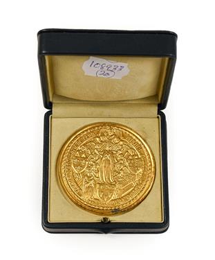 Lot 2139 - Silver Gilt Replica of the Historic First Seal of Eton College, by Avril Vaughan, based on the...