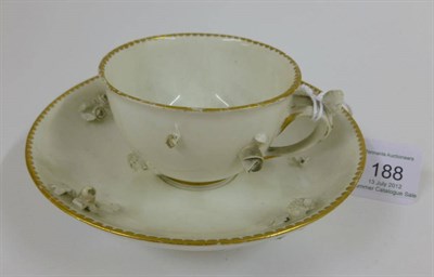 Lot 188 - A Frankenthal Porcelain Teacup and Saucer, circa 1775, the bifurcated handle with female head...