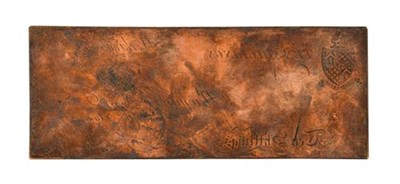 Lot 2146 - Workington Hall Printing Plate for a Promissory Note of Ten Shillings. An attractive copper...