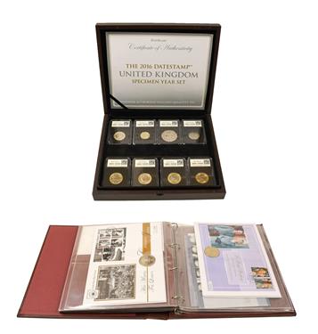 Lot 2150 - 'Datestamp' UK Specimen Year Set 2016, a collection of 8 coins commemorating 6 anniversaries in...
