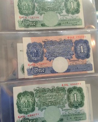 Lot 2153 - A Ring Binder Containing a Collection of Bank of England Notes comprising: 10 shillings Fforde...