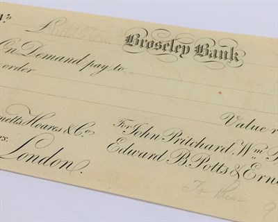 Lot 2155 - 3 x Late 19th Century Unissued Promissory/Sight  Notes: Broseley Bank 188-, 'For John Pritchard, Wm