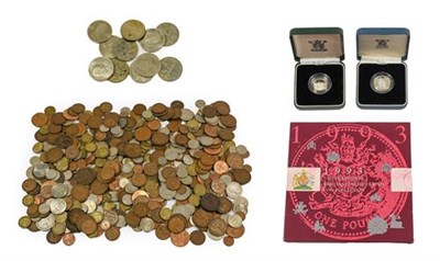 Lot 2156 - Miscellaneous Lot  comprising:  silver proof £1 1988 with certificate of authenticity, in case...