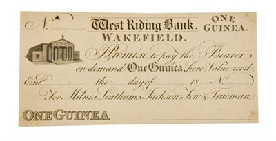 Lot 2159 - West Riding Bank, Wakefield, Unissued Promissory One Guinea 18**, ' I Promise to Pay the Bearer...
