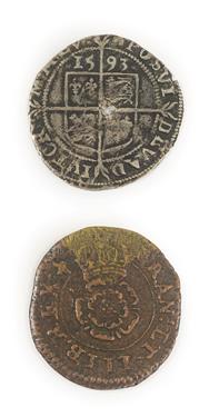 Lot 2165 - Miscellaneous Lot comprising: Charles I 'Rose' Farthing, obv. small double-arched crowns,...