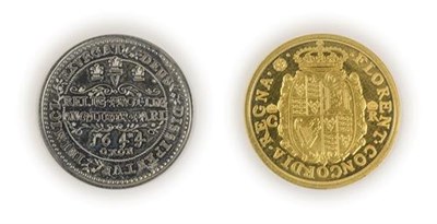 Lot 2170 - 2 x Replicas of Rare Charles I Coins comprising: gold proof replica (reduced size) of gold...
