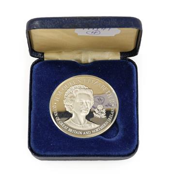 Lot 2184 - Sterling Silver  Proof Medallion commemorating the Queen's Bicentennial Visit to the United...