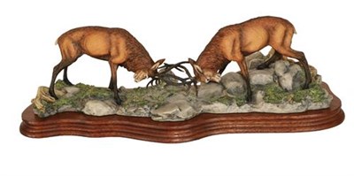 Lot 172 - Border Fine Arts Stag Models Including: 'Highland Challenge' (Pair of Stags Fighting), model...