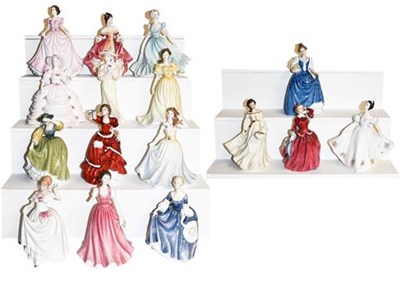 Lot 186 - ~Royal Doulton figures of ladies (two trays)