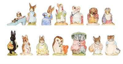 Lot 191 - Thirteen Royal Albert Beatrix Potter figures and a Beswick Beatrix Potter figure (all boxed) (14)