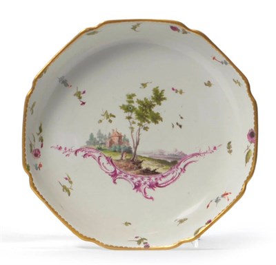 Lot 200 - A Frankenthal Porcelain Saucer Dish, circa 1780, of octagonal form, painted in colours with figures
