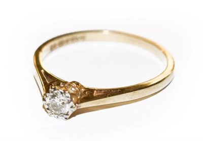 Lot 301 - A 9 carat gold diamond solitaire ring, finger size O
