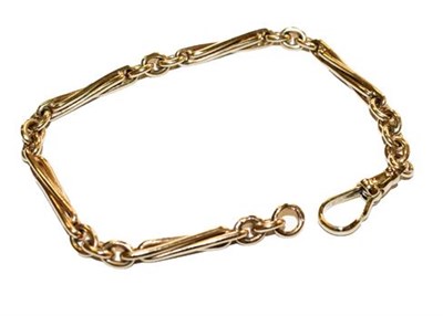 Lot 332 - A 9 carat gold bracelet, length 20.5cm, with extra link