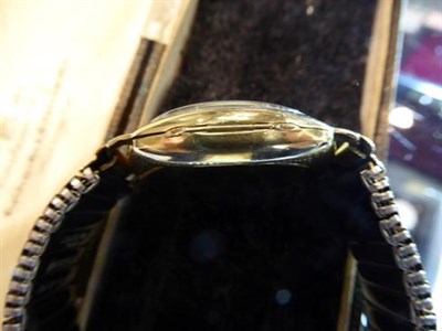 Lot 342 - An Omega 9 carat gold wristwatch, on later expandable bracelet
