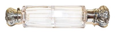 Lot 344 - A clear glass double ended scent bottle