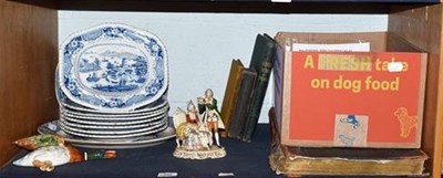 Lot 388 - Seven Ridgway blue and white Indian Temple pattern plates and matching small meat platter, two blue