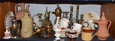 Lot 396 - A quantity of ceramics including tea wares, stone wares, lustre wares and a a group of various...