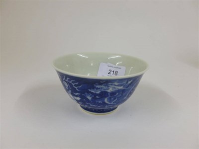 Lot 218 - A Chinese Porcelain Bowl, Kangxi reign mark but probably later, with everted rim, painted in...
