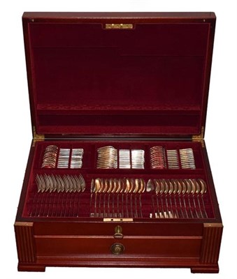 Lot 447 - A canteen containing a silver plated service