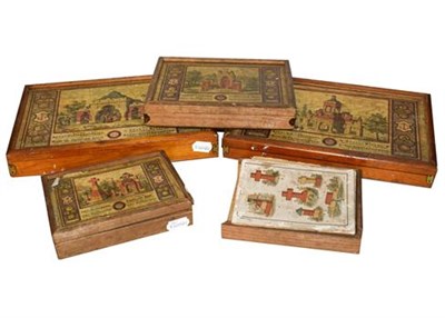 Lot 458 - Five sets of Victorian Richters German construction blocks, numbers 2, 4a, 6a, 8a, and another