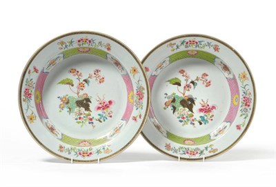 Lot 222 - A Pair of Chinese Porcelain Circular Basins, Qianlong period, painted in famille rose enamels...