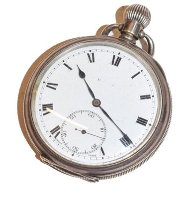 Lot 500 - A silver open faced pocket watch, signed Rolex