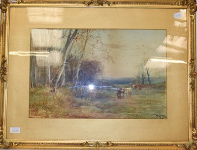 Lot 1003 - George Cole, 19th/20th century, winter scene, oil on canvas, 49cm by 39cm (a.f.) together with...