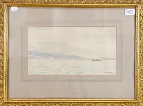 Lot 1007 - Sir Muirhead Bone HRWS (1876-1953) a view of the Cap Della Roca, Portugal, signed and inscribed...