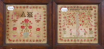 Lot 1009 - A crystoleum and two 19th century samplers, one sampler date 1831 by Ann Holmes (3)