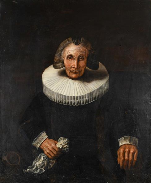 Lot 1023 - A portrait of a lady, after Rembrandt, unframed