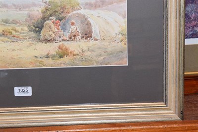 Lot 1025 - Sydney Goodwin (1867-1944) Gypsy encampment with horse and donkey, signed watercolour 31.5cm by...