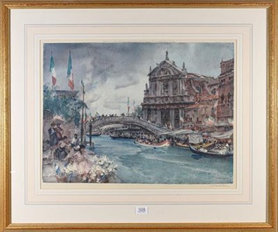 Lot 1028 - Sir Russell Flint, signed print, Venice Festival, signed in pencil to the margin, 48cm by 62.5cm