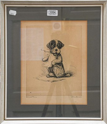 Lot 1054 - Lucy Dawson ''Dinner Time'', signed etching 25cm by 20cm and a pair of colour prints after...