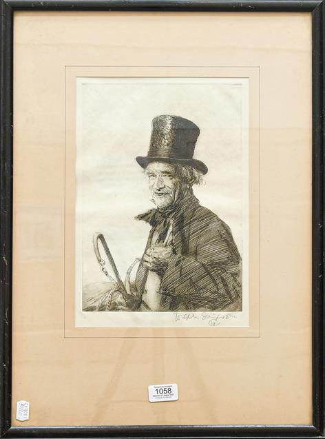 Lot 1058 - Joseph Simpson (1879-1939), John Peel, signed in pencil, etching, 29.5cm by 20.5cm